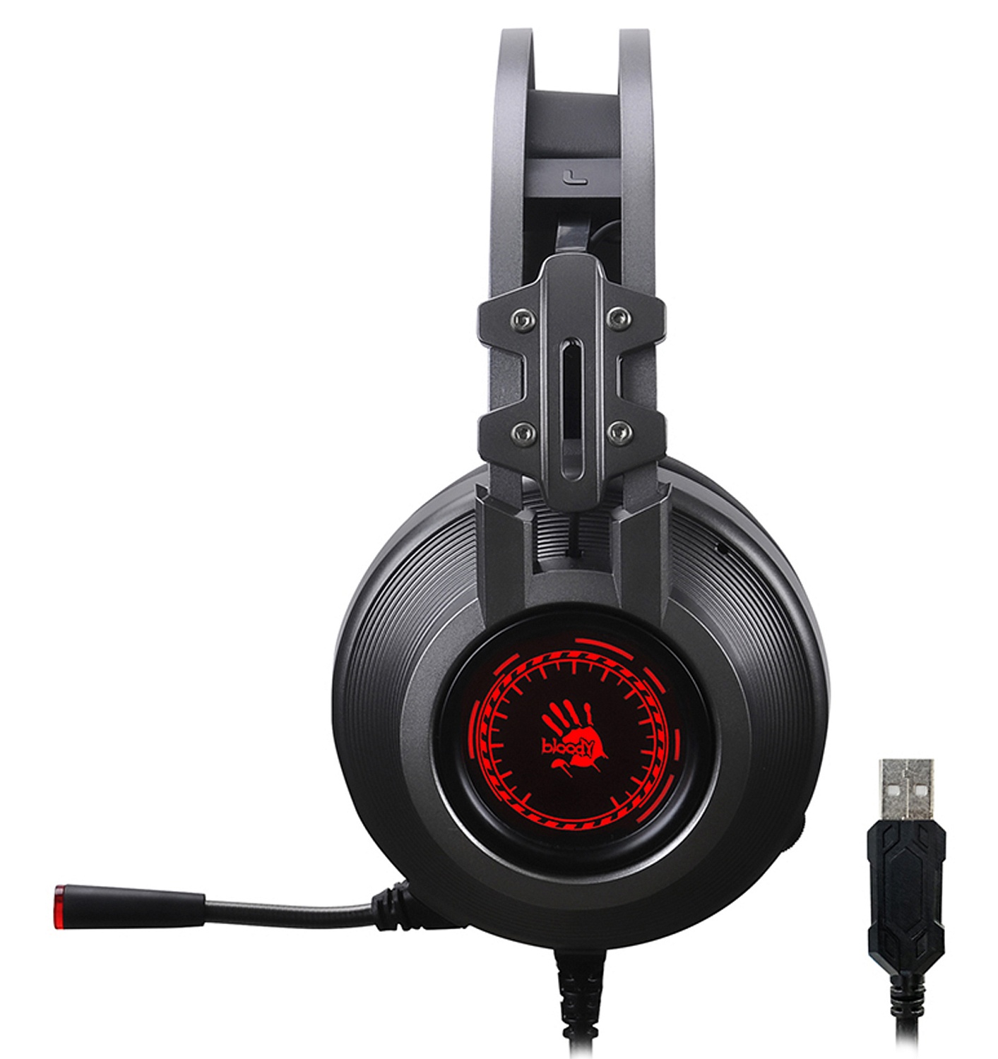 Наушники с микрофоном A4Tech Bloody J527 серый 2м мониторные USB оголовье (J527)