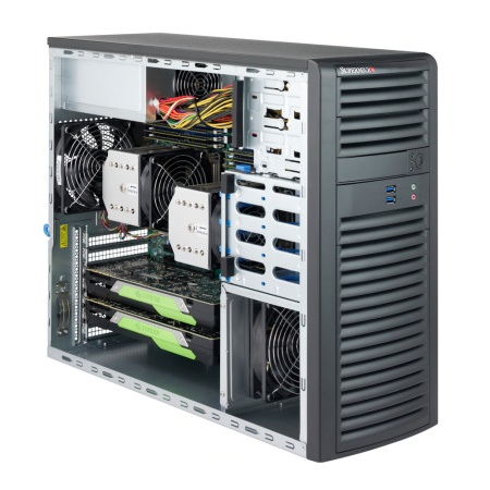 Корпус SuperMicro CSE-732D3-903B Mid-tower chassis support motherboard sizes E-ATX (12" x 13"), A "(12" x 10") & Micro-ATX (9.6" x 9.6"), Front I/O Ports: 2x Audio (HD/AC97) & 2x USB 3.0,2x 5.25" External HDD Drive Bays & 4x 3.5" Internal HDD Drive Bays"