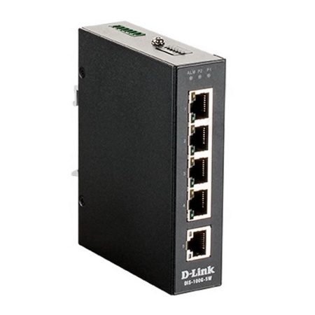 Коммутатор D-Link DIS-100G-5W/A1A, L2 Unmanaged Industrial Switch with 5 10/100/1000Base-T ports.2K Mac address, Jumbo Frame 9K, Auto-sensing, 802.3x Flow Control, Stand-alone, Auto MDI/MDI-X for each port, D-l