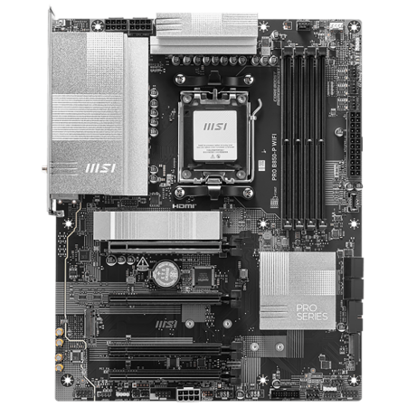Материнская плата MSI OEM PRO B850-P WIFI B850, AM5, 4*DDR5, 4*PCIEx16, 3*M.2, 3*TypeC, 1*USB3.2Gen2, 5*USB3.2Gen1, 8*USB2.0, 4*SATA3.0, 5G, HDMI, ATX, RTL oem