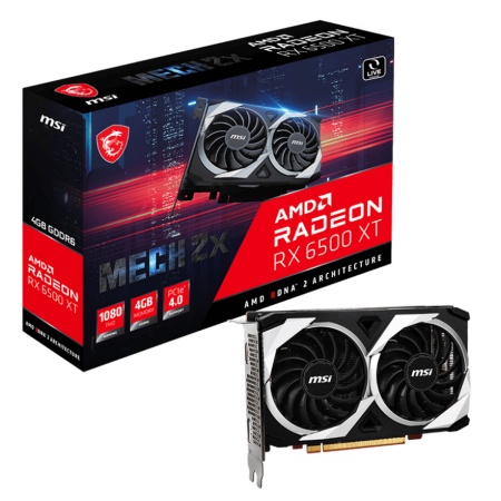 RX6500XT MECH 2X 4GB GDDR6 64-bit HDMI DP 2FAN RTL