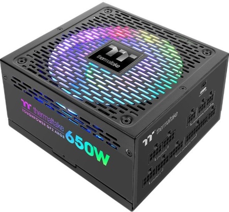 Блок питания Thermaltake ATX 650W Toughpower GF2 ARGB 80+ gold 24pin APFC 140mm fan color LED 9xSATA Cab Manag RTL