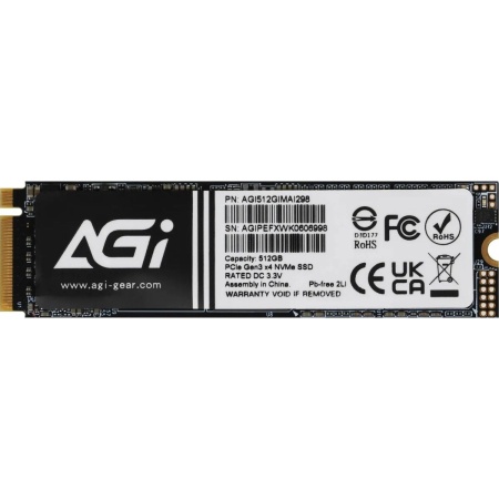 Твердотельный накопитель SSD AGI AI298 M.2 PCIe 512GB RETAIL-Color Box
