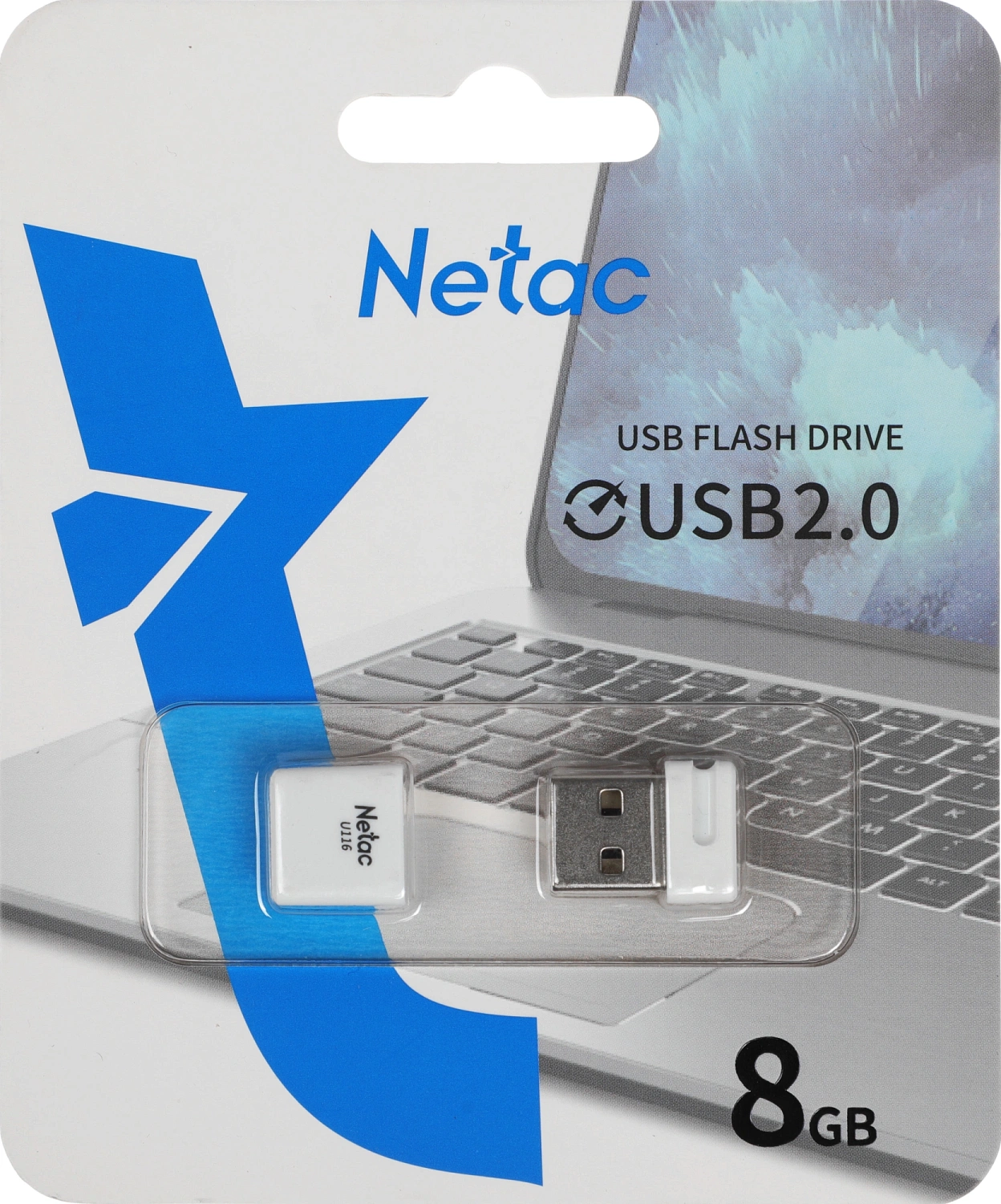 Флеш Диск Netac 8GB U116 NT03U116N-008G-20WH USB2.0 белый