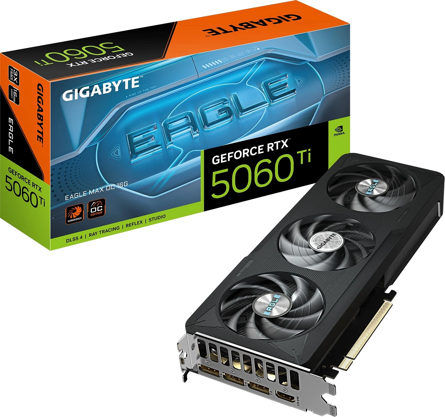 Видеокарта Gigabyte PCI-E 5.0 GV-N506TEAGLEMAX OC-16GD 1.0 NVIDIA GeForce RTX 5060TI 16Gb 128bit GDDR7 2572/28000 HDMIx1 DPx3 HDCP Ret