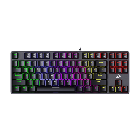 Клавиатура проводная Dareu EK87 Black (черный), подсветка Rainbow, D-свитчи Blue (tactile (clicky), dustproof), раскладка клавиатуры ENG/RUS