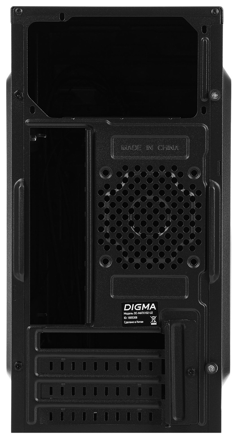 Корпус Digma DC-MATX102-U2 черный без БП mATX 1x80mm 2x120mm 2xUSB2.0 audio