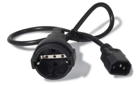 Pwr Cord, 10A, 230V, C14 to Schuko rec