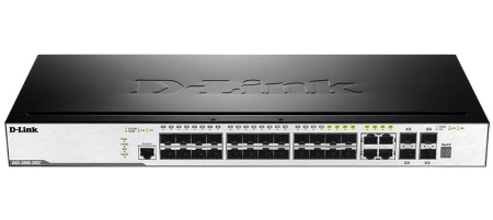 Коммутатор D-Link DGS-3000-28SC/A1A 4G 20SFP 4SFP+ управляемый