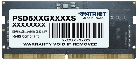 Память DDR5 16GB 5600MHz Patriot PSD516G560081S Signature RTL PC5-44800 CL46 SO-DIMM 288-pin 1.1В single rank Ret