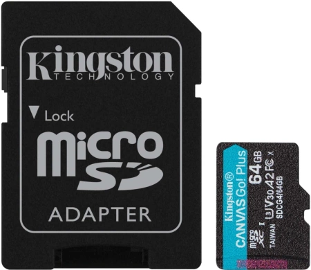 Флеш карта microSDXC 64GB Kingston SDCG4/64GB Canvas Go! Plus + adapter