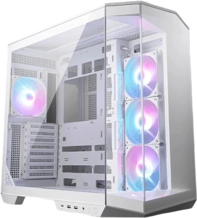 Корпус MSI MAG Pano 100R PZ WHITE , Mid Tower, ATX, 2xUSB 3.2 Gen 1, 1xUSB 3.2 Gen2 Type-C, 3x120mm ARGB Reverse Blade Fan, 1x120mm ARGB Fan, ARGB+PWM Control Board,Tempered Glass Window, Brown Box