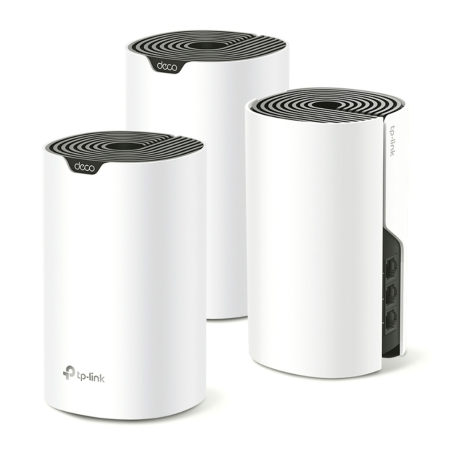 TP-Link Deco S7(3-pack), AC1900 Домашняя Mesh Wi-Fi система, до 600 Мбит/с на 2,4 ГГц + до 1300 Мбит/с на 5 ГГц, 3 встр.антенны, 3 гиг. порта (WAN/LAN)