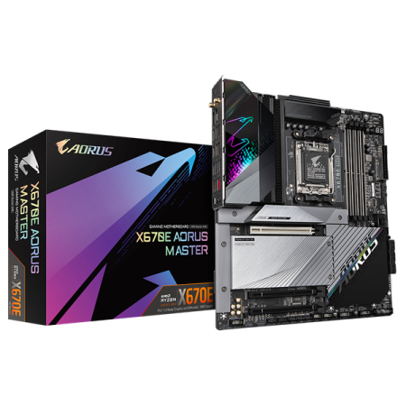 Материнская плата GIGABYTE X670E AORUS MASTER, AM5, X670, 4*DDR5, DP+HDMI,  6 SATA 6 Гб/с, M2, Audio, Gb LAN, USB 3.2, USB 2.0, Type C, ATX