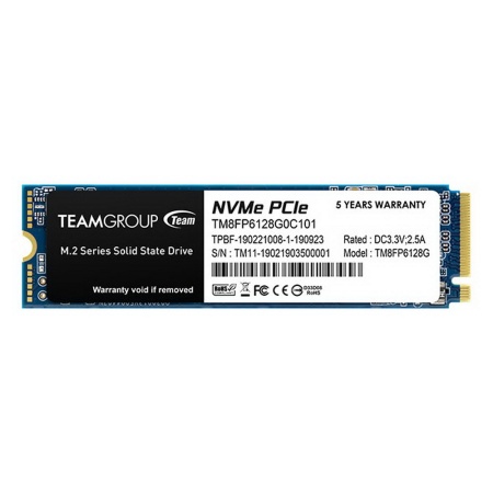 M.2 2280 128GB Team Group MP33 Client SSD PCIe Gen3x4 with NVMe, 1500/500, IOPS 90/100K, MTBF 1.5M, 3D NAND TLC, 75TBW, 0,32DWPD, RTL