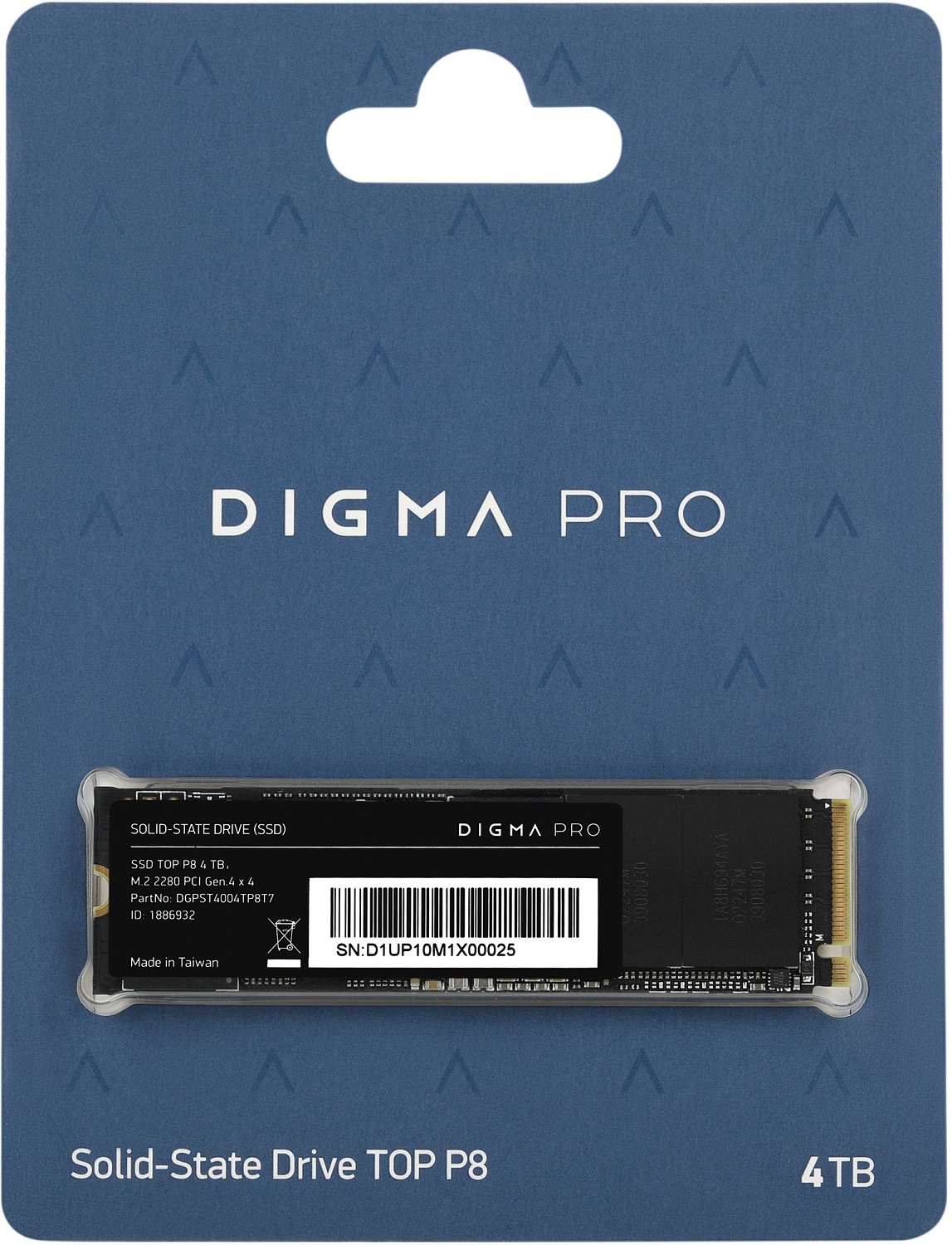 Накопитель SSD Digma PCIe 4.0 x4 4TB DGPST4004TP8T7 Pro Top P8 M.2 2280