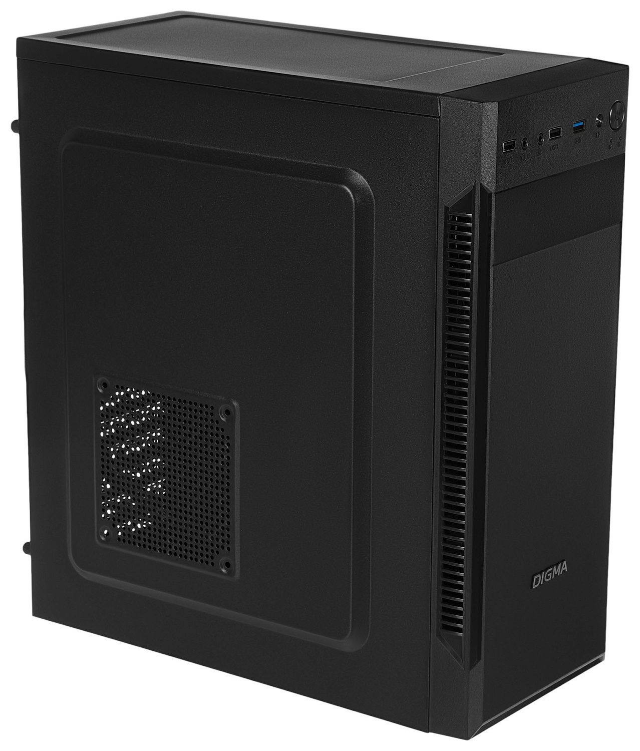 Корпус Digma DC-ATX201-U3 черный без БП ATX 1x80mm 2x120mm 1xUSB2.0 1xUSB3.0 audio