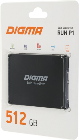 Накопитель SSD Digma SATA III 512Gb DGSR2512GP13T Run P1 2.5"