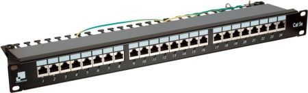 Патч-панель Lanmaster LAN-PPI24S5E 19" 1U 24xRJ45 кат.5e STP