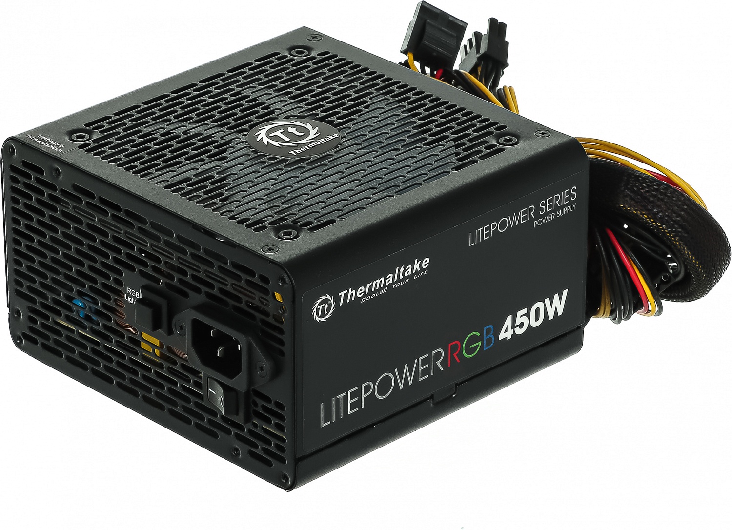 Блок питания Thermaltake ATX 450W Litepower RGB 450 (20+4pin) APFC PPFC 120mm fan color LED 4xSATA RTL