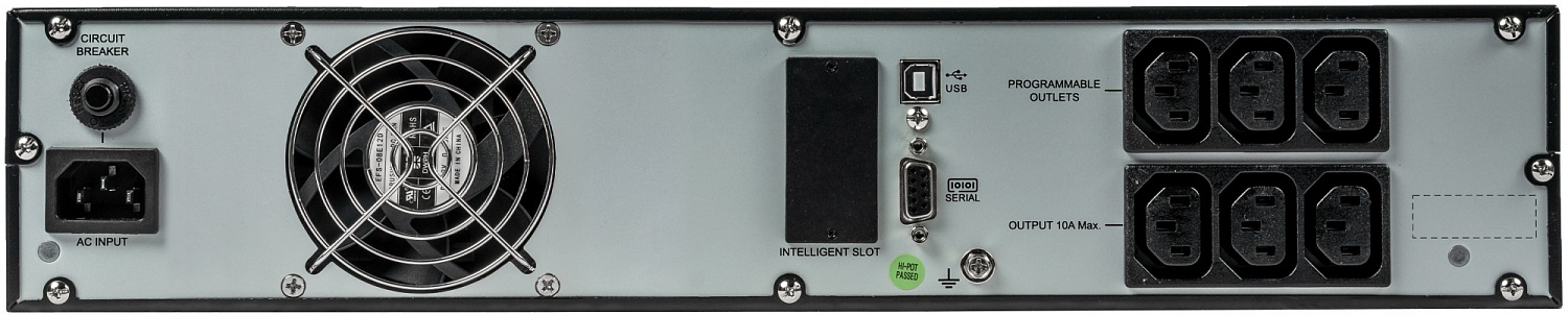 Источник бесперебойного питания Systeme Electric Smart-Save Online SRV, 2000VA/1800W, On-Line, Rack 2U(Tower convertible), LCD, Out: 6xC13, SNMP Intelligent Slot, USB, RS-232