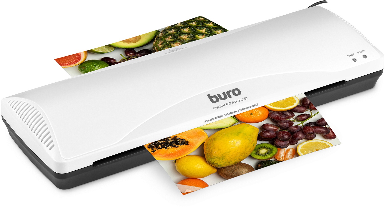 Ламинатор Buro BU-L383 белый A3 (80-125мкм) 25см/мин (2вал.) лам.фото