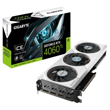 Видеокарта Gigabyte PCI-E 4.0 GV-N406TEAGLEOC ICE-8GD NVIDIA GeForce RTX 4060TI 8Gb 128bit GDDR6 2535/18000 HDMIx2 DPx2 HDCP Ret