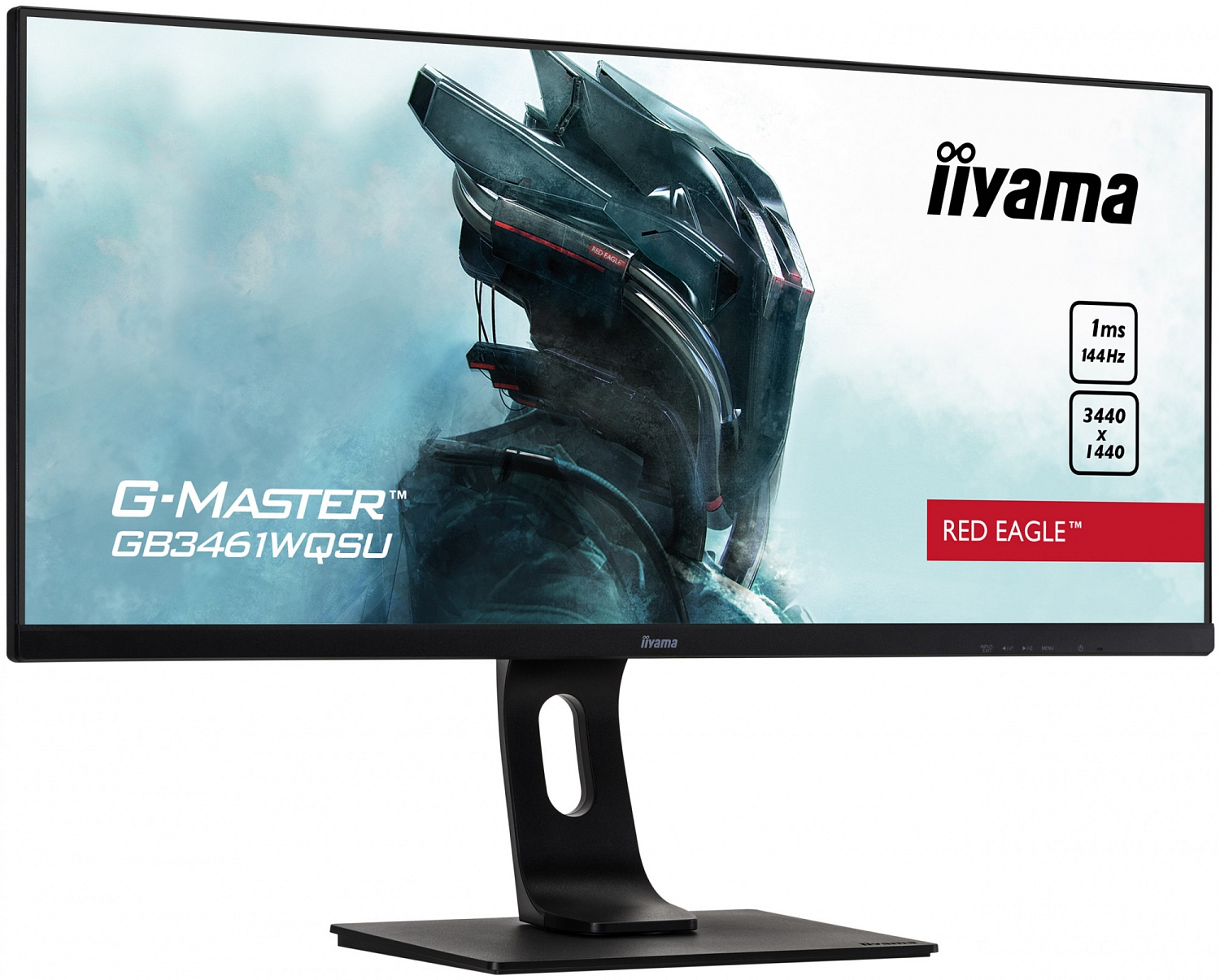Монитор 34" Iiyama G-MASTER GB3461WQSU-B1 3440x1440@144Гц IPS LED 21:9 1ms 2*HDMI DP 2*USB3.0 80M:1 1000:1 178/178 350cd HAS Tilt Swivel Speakers Black