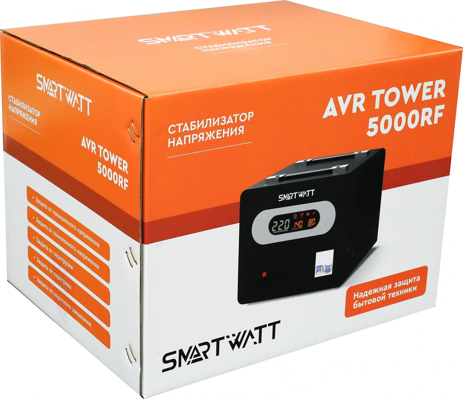 Стабилизатор напряжения Smartwatt AVR Tower 5000RF 5000ВА черный