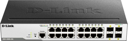 Коммутатор D-Link DGS-3000-20L/B1A 16G 4SFP управляемый