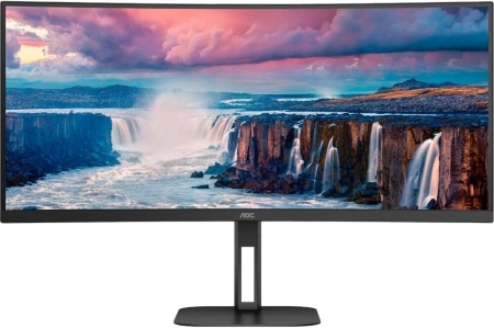 Монитор AOC 34" Gaming CU34V5C черный VA LED 1ms 21:9 HDMI M/M матовая HAS Piv 300cd 178гр/178гр 3440x1440 100Hz FreeSync DP 2K USB 9.43кг