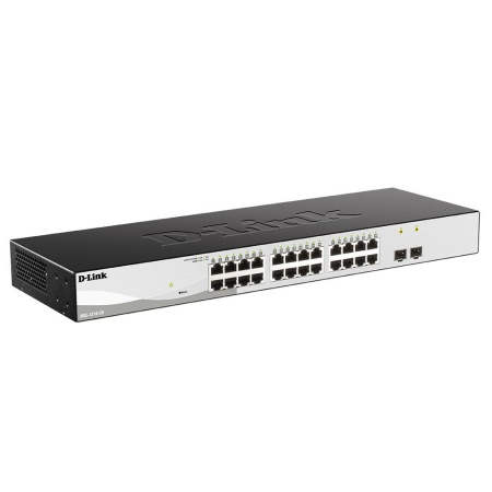 Коммутатор D-Link Smart  L2 Switch 24х1000Base-T, 2х1000Base-X SFP, Compact CLI