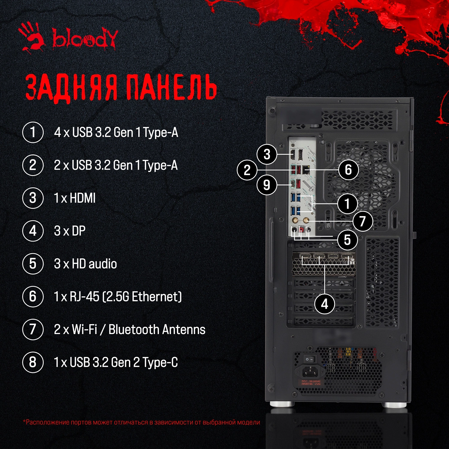 ПК Bloody BD-PC RB65C2 MT Ryzen 5 7500F (3.7) 32Gb SSD1Tb RTX4060 8Gb Windows 11 Home 64 GbitEth 650W черный (2086014)