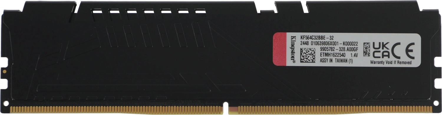 Модуль памяти Kingston 32GB DDR5 6400 CL32 FURY Beast Black EXPO Non-ECC Unbuffered DIMM 2RX8 32-39-39 1.4V 288-pin 16Gbit