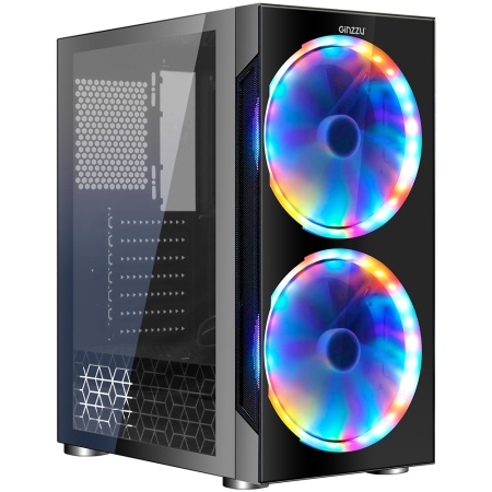 Корпус Ginzzu CL250 FAN 20CM RGB*2 USB3.0 Window (101414)