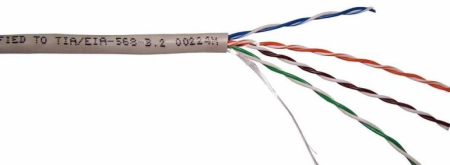 Кабель информационный Lanmaster TWT-5EUTP2-LSZH кат.5E U/UTP 2X2X24AWG LSZH внутренний 305м белый