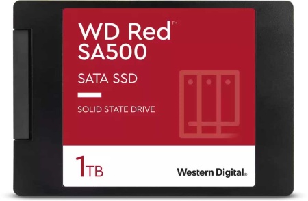 2.5" 1TB WD SA500 Client SSD WDS100T1R0A SATA 6Gb/s, 560/530, IOPS 95/85K, MTBF 2M, 3D TLC, 600TBW, NAS, Retail