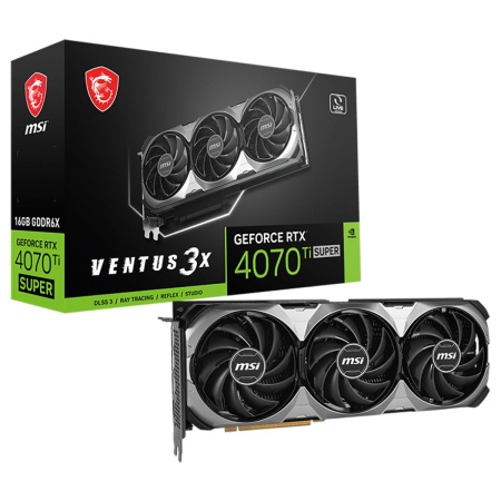 Видеокарта MSI RTX4070Ti SUPER VENTUS 3X 16GB GDDR6X 256bit 3xDP HDMI 3FAN RTL