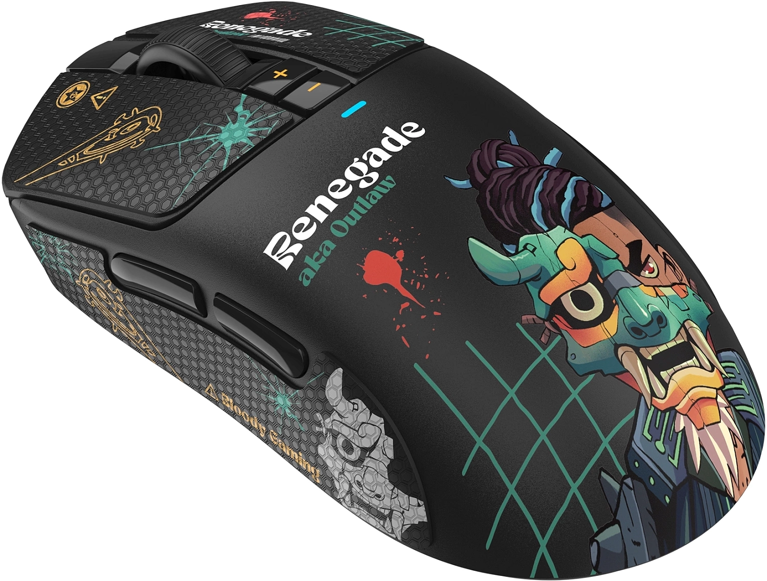 Мышь A4Tech Bloody R72 Ultra Duo черный/рисунок оптическая (20000dpi) беспроводная USB (7but) Мышь A4Tech Bloody R72 Ultra Duo черный/рисунок оптическая (20000dpi) беспроводная USB (7but)