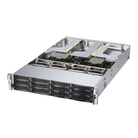 AS-2024US-TRT 2U, 2x EPYC 7002/7003, 32x DIMM, 1x PCI-E 4.0 x16 (FHFL 10.5"), 3x PCI-E 4.0 x16 (1 "x8 link, FHFL 9.5"), 1x PCI-E 4.0 x16 (LP), 1 PCI-E 4.0 x16 (x8 link, internal LP), 12x 3.5" SATA/SAS (4x NVME support), 2x 10GBase-T LAN, OOB, 2x1600W (41