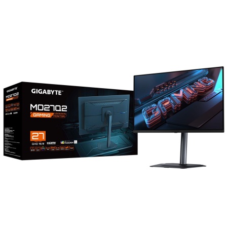Монитор 27" Gigabyte MO27Q2 Black (OLED, 2560 x 1440, 240Hz, 0,03ms, 350cd/m, 1000:1, 2xHDMI-2.1, DP-1.4, 3xUSB3.2, USB Type-C)
