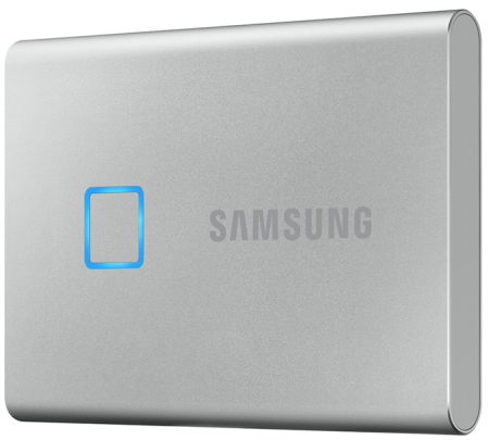 Накопитель SSD Samsung USB-C 2Tb MU-PC2T0S/WW T7 Touch 1.8" серый