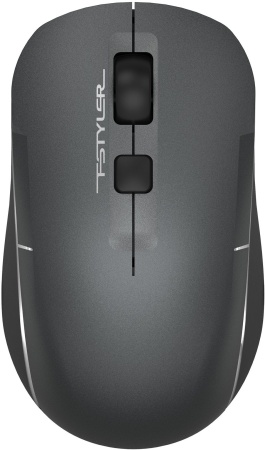 Мышь A4Tech Fstyler FB26CS Air серый/черный оптическая (2000dpi) silent беспроводная BT/Radio USB для ноутбука (4but)