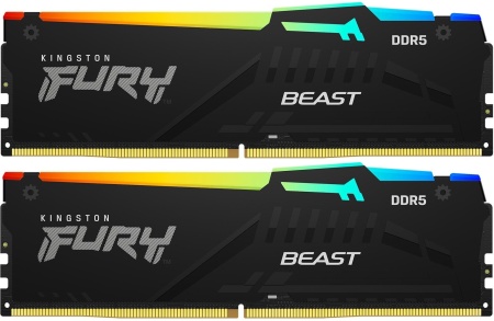 Память DDR5 2x32GB 6000MHz Kingston KF560C36BBEAK2-64 Fury Beast Black RGB RTL Gaming PC5-48000 CL36 DIMM 288-pin 1.35В kit single rank с радиатором Ret