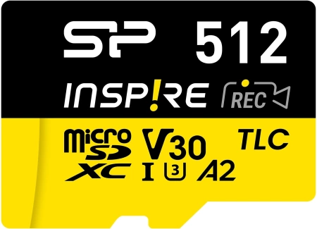 Флеш карта microSDXC 512GB Silicon Power SP512GBSTXLA2V1N Inspire V10 A2 + adapter
