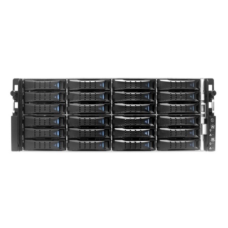 HA401-VG_XP1-A401VG01 A401VG01 4U 24-bay storage server, 24x SATA/SAS hotswap 3.5"/2.5" universal "bay, 2x canister, 4x 9mm 2.5" nternal bay, 12G expander board with 2x SFF-8643, 2xSFF-8644, 1300W 1+1 redundant power supply, 4x 6056 fans,2U heatsink"