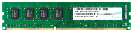 Оперативная память Apacer  DDR3  4GB  1600MHz UDIMM (PC3-12800) CL11 1.5V (Retail) 512*8  3 years (AU04GFA60CATBGC/DL.04G2K.KAM)