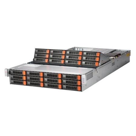 SSG-6029P-E1CR24L 2U, 2x LGA3647 (up to 165W), 24x DIMM DDR4 2933MHz, 24x 3.5" SAS3/SATA3 (2 "expander based backplane), 2x 2.5" SAS3/SATA3 rear, w/o LAN, Broadcom 3008 SAS3, 2x 1600W"