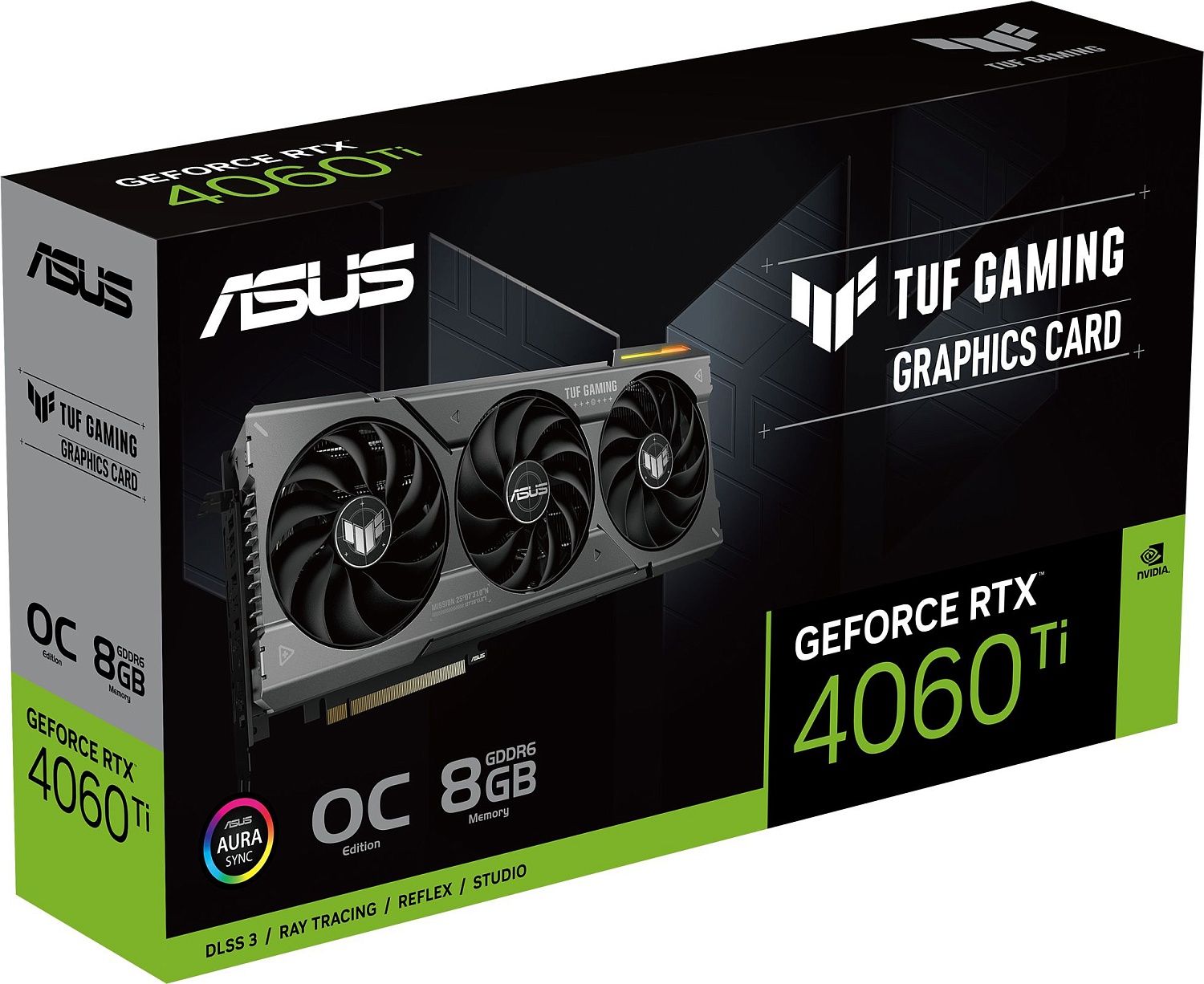 Видеокарта Asus PCI-E 4.0 TUF-RTX4060TI-O8G-GAMING NVIDIA GeForce RTX 4060TI 8192Mb 128 GDDR6 2520/18000 HDMIx1 DPx3 HDCP Ret