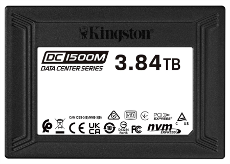 Накопитель SSD Kingston PCIe 3.0 x4 3.84TB SEDC1500M/3840G DC1500M 2.5" 1.6 DWPD